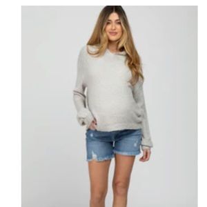 Medium wash distressed pink blush maternity shorts NWT